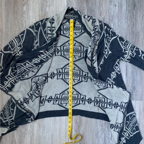 Wet Seal Tribal Aztec Blue & Tan Open Front Cardigan large - Picture 15 of 16